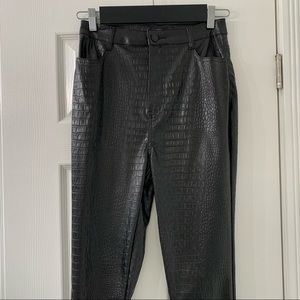 Black Croc Leather Trousers 🖤